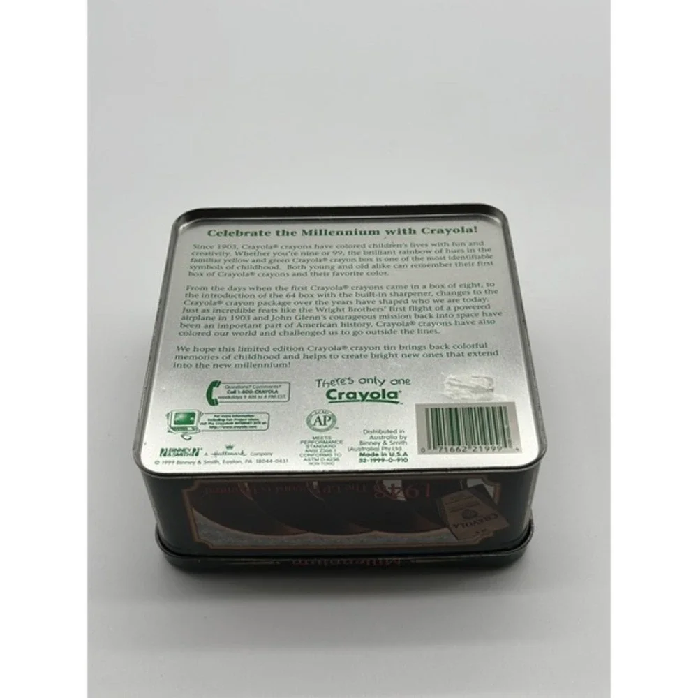 Vintage 1999 Crayola Crayons MILLENIUM Tin 64‎ Count SPECIAL EDITION Hallmark